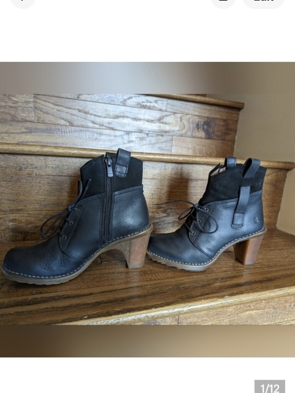 El Naturalista black leather booties, Eurosize 36 US , 5.5/6